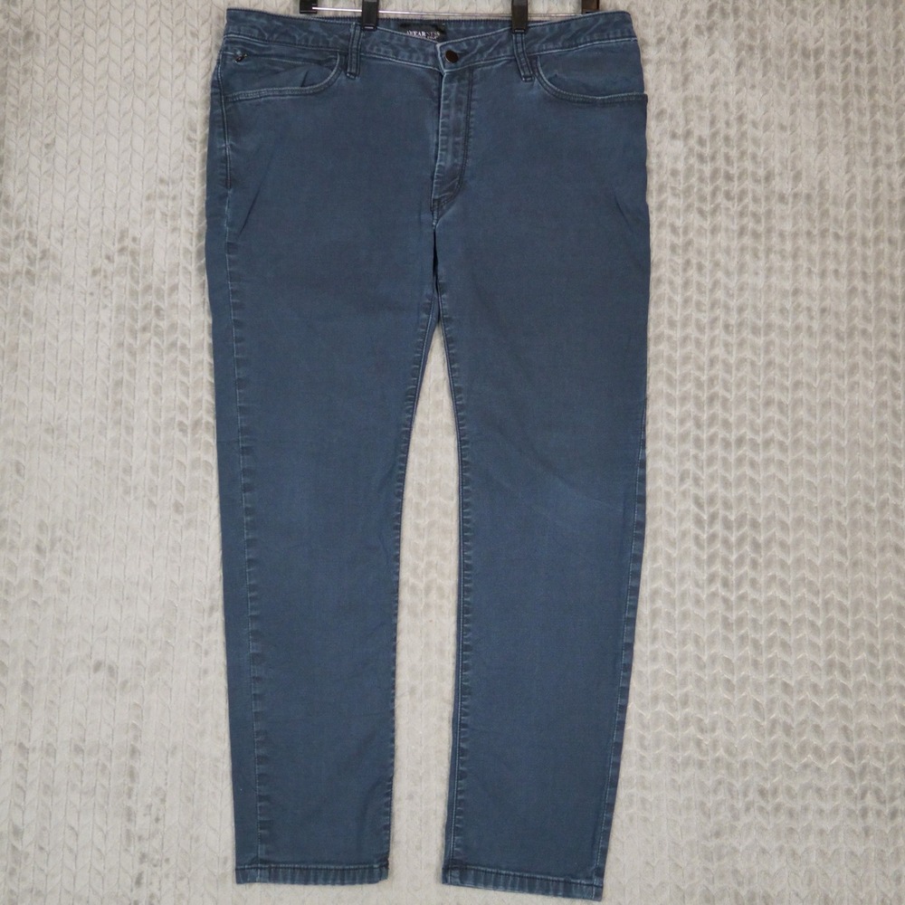 Awearness Kenneth Cole Pants Mens 38x30 Blue Twill Chino Slim Straight 0580